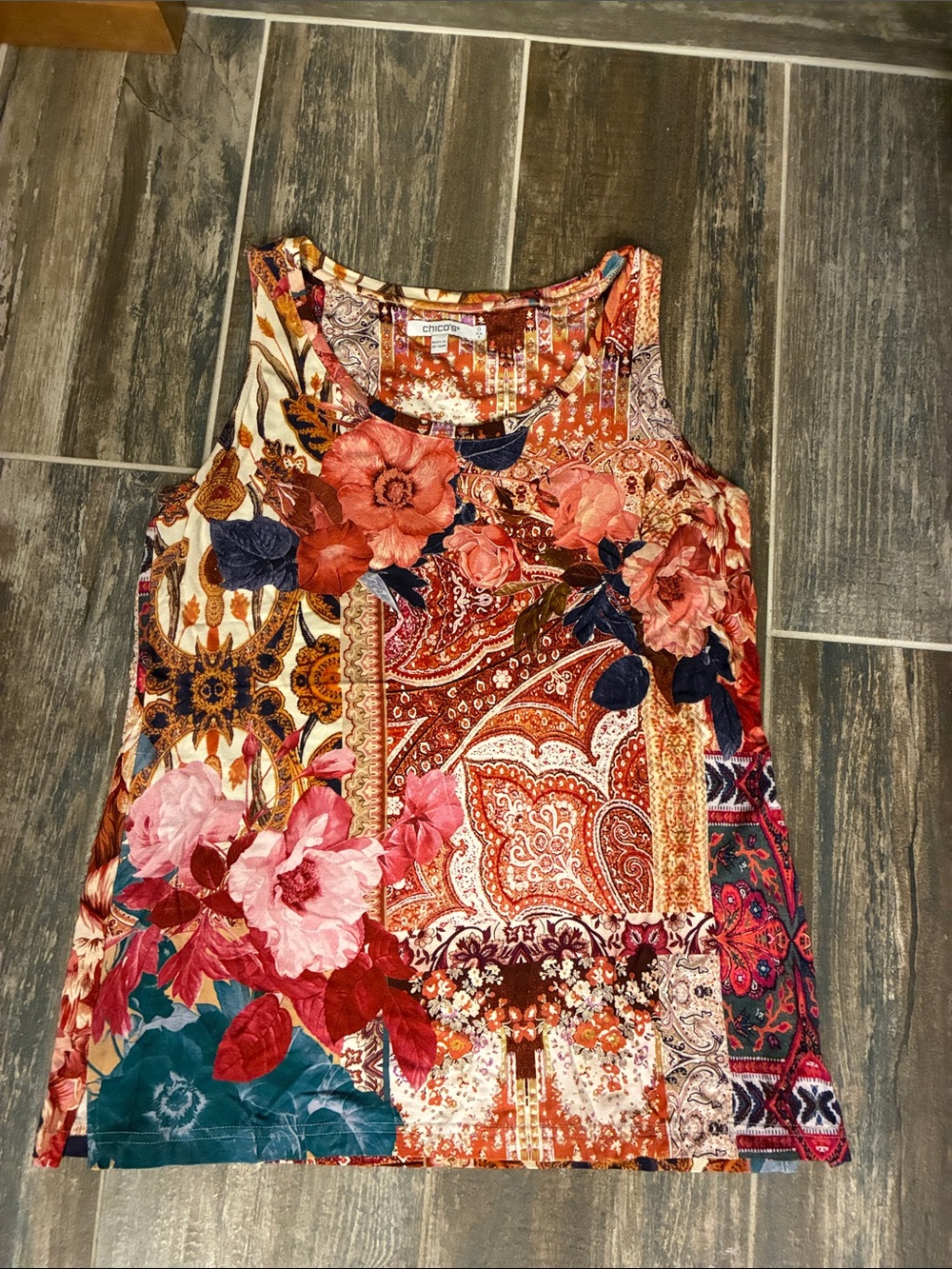 NWOT Chicos multicolored rayon tank top
